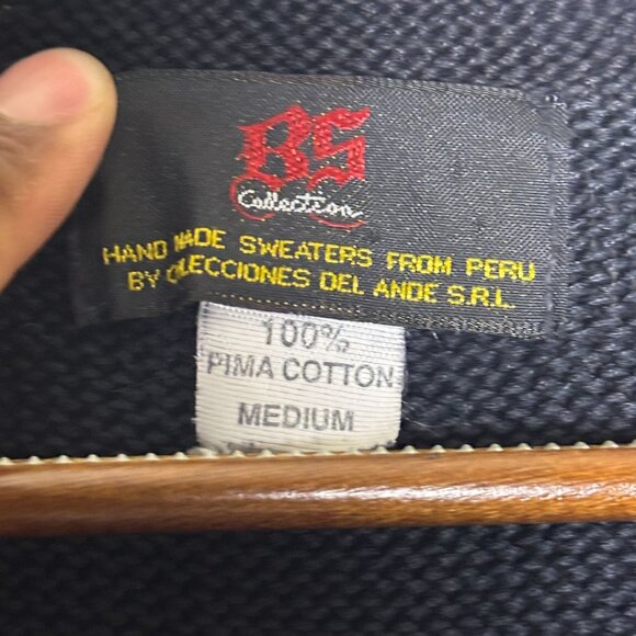 BS Collection Handmade Sweater Vest Women M Tapestry Abstract Pima Cotton Peru - Picture 5 of 11